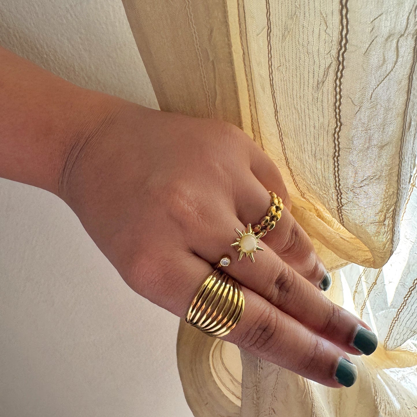 Aurea Striped Dome Ring