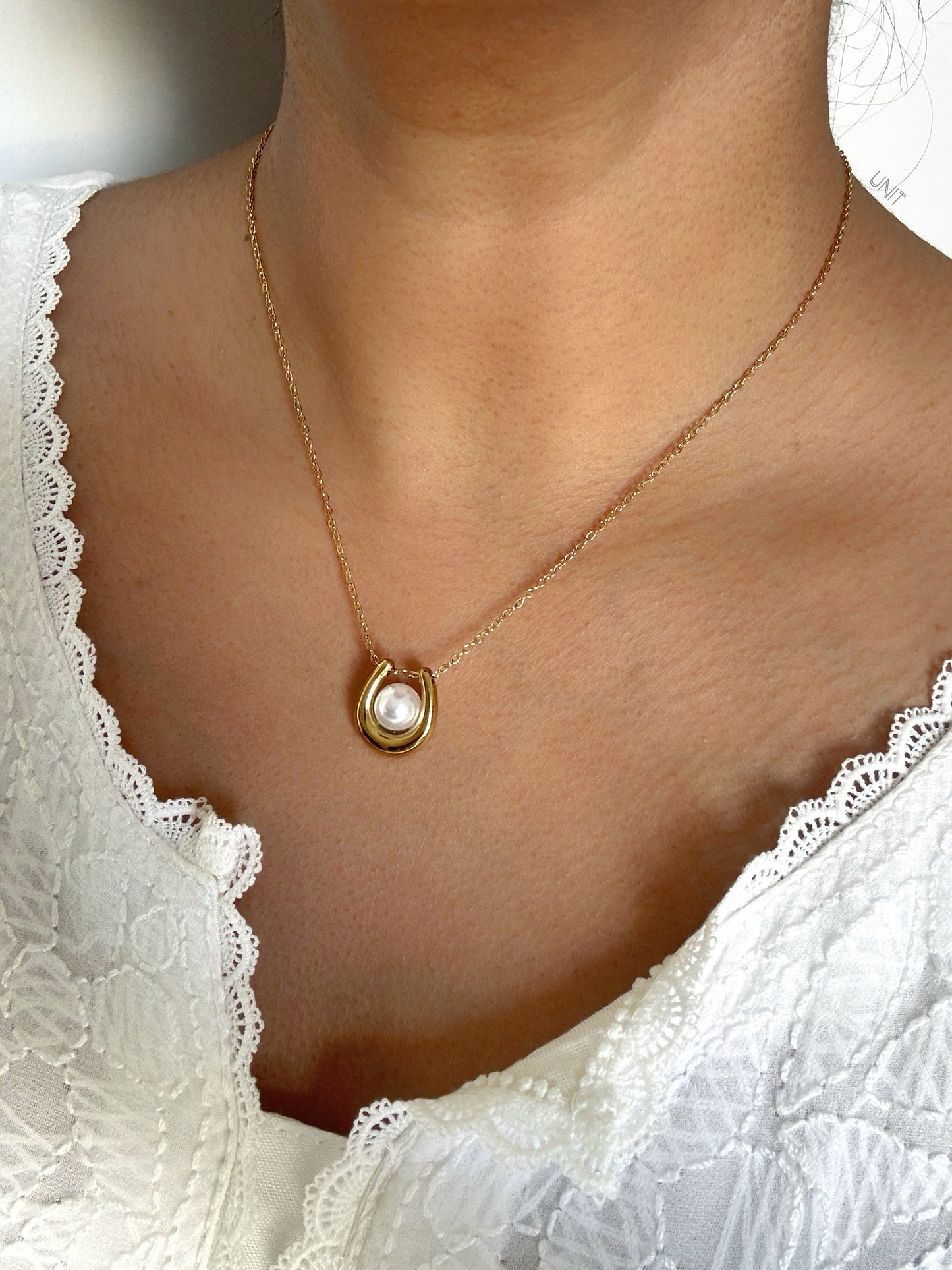 Pearl Horseshoe Necklace