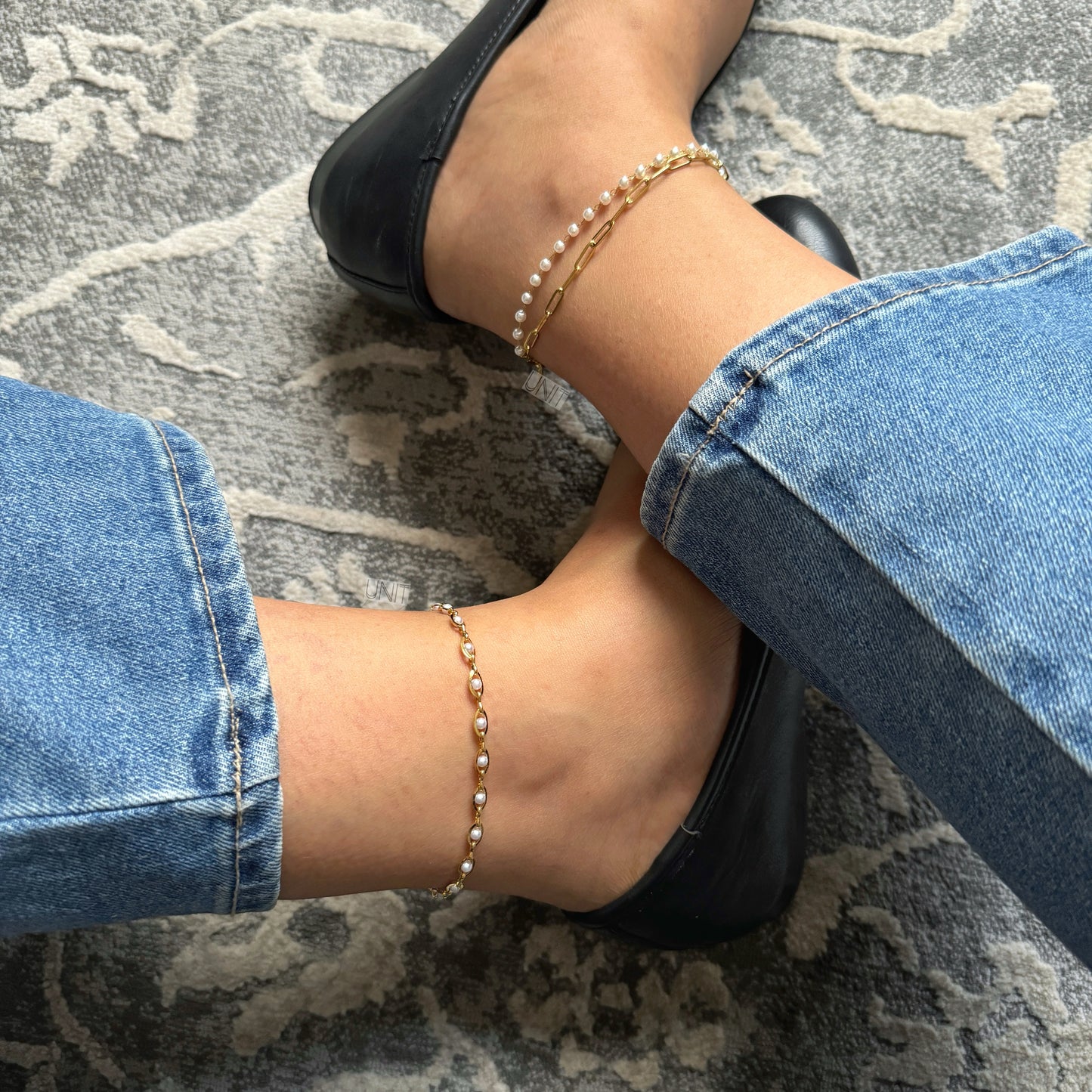 Lueur Pearl Link Anklet