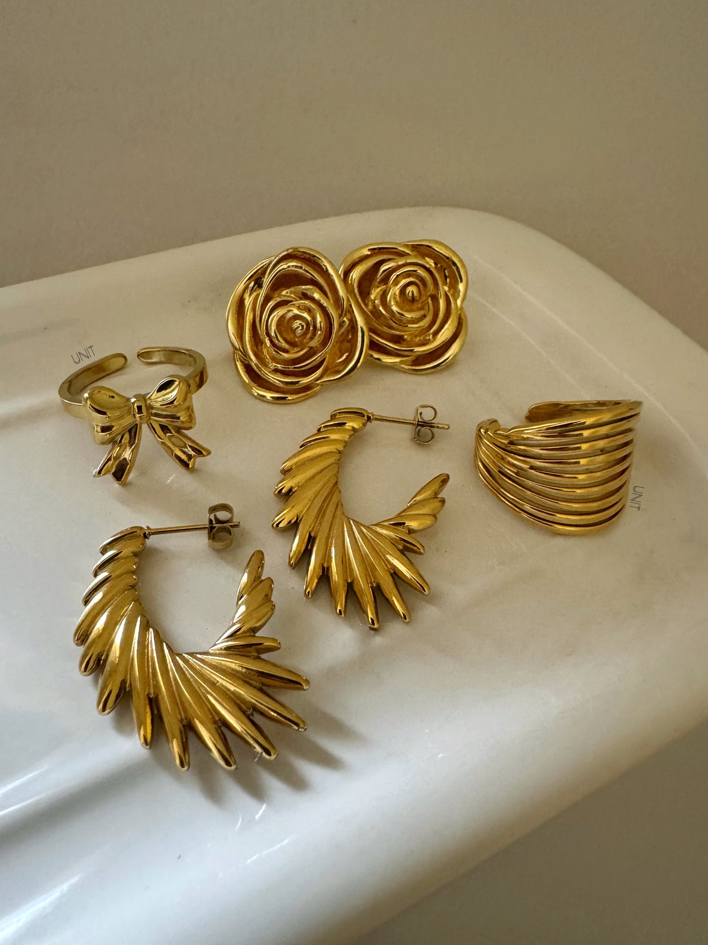 Golden Radiance Wing Hoops