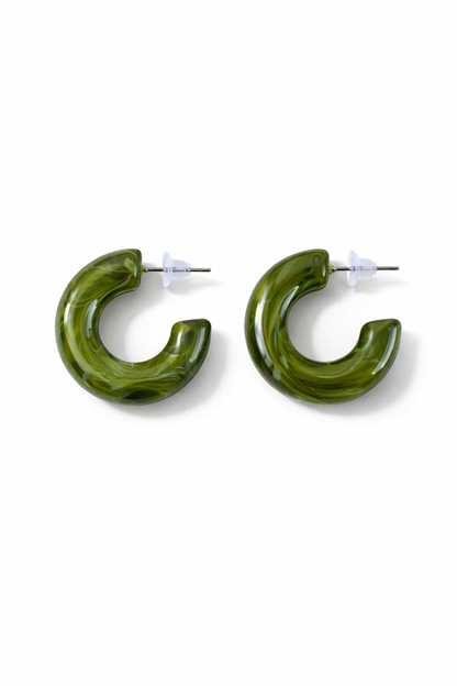 Maris Crescent Hoops – Olive