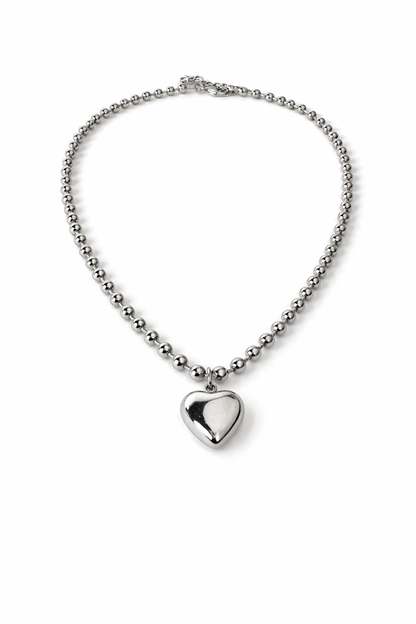 Luna Heart Silver Necklace