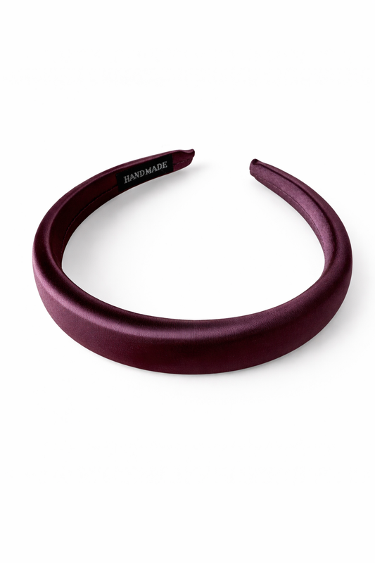 Velour Satin Headband – Wine