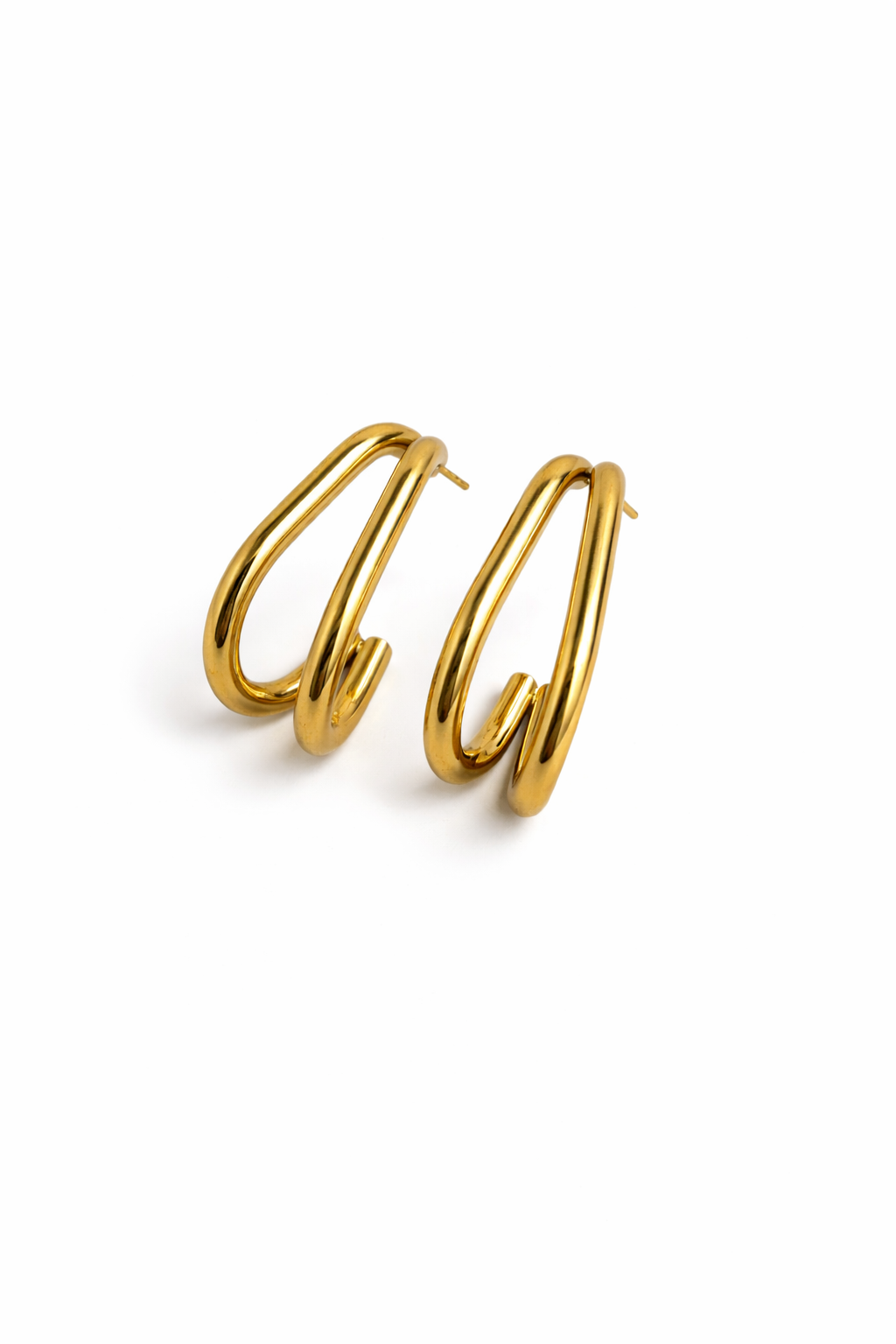 Selene Double Curve Hoops