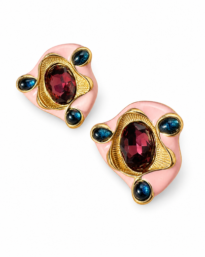 Rosé Orbit Stud Earrings