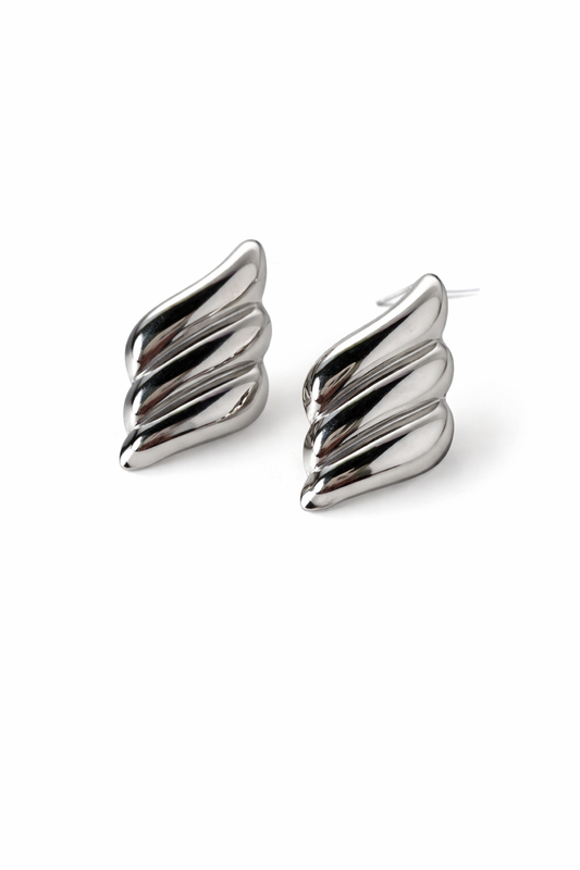 Aurelia Sculpted Silver Studs