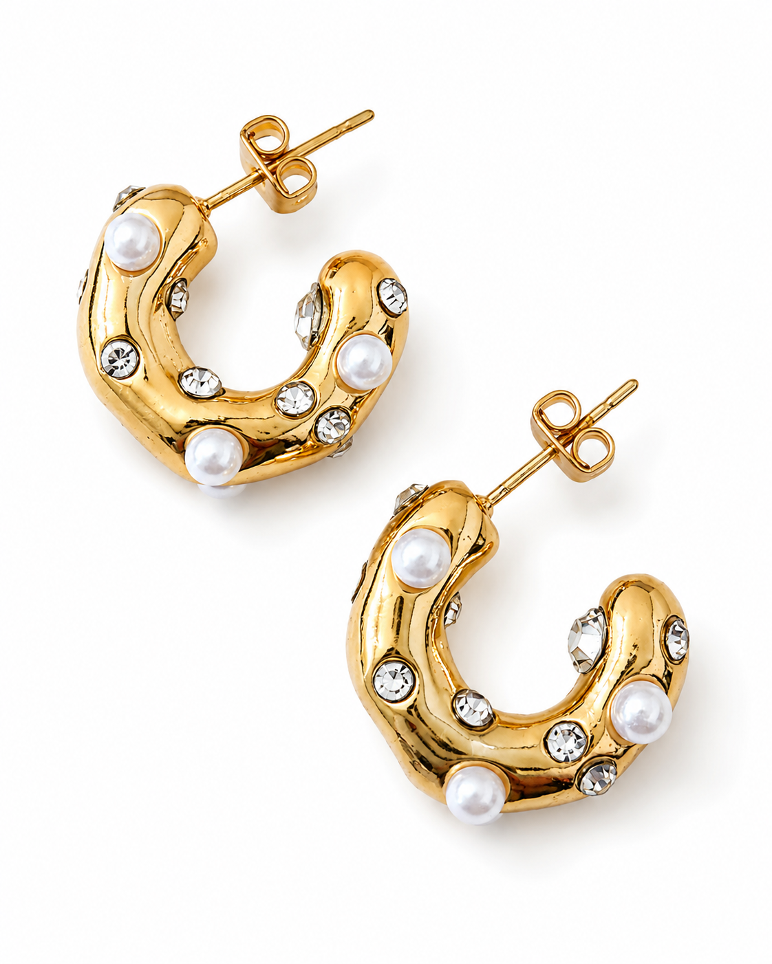 Veda Pearl & Crystal Hoops