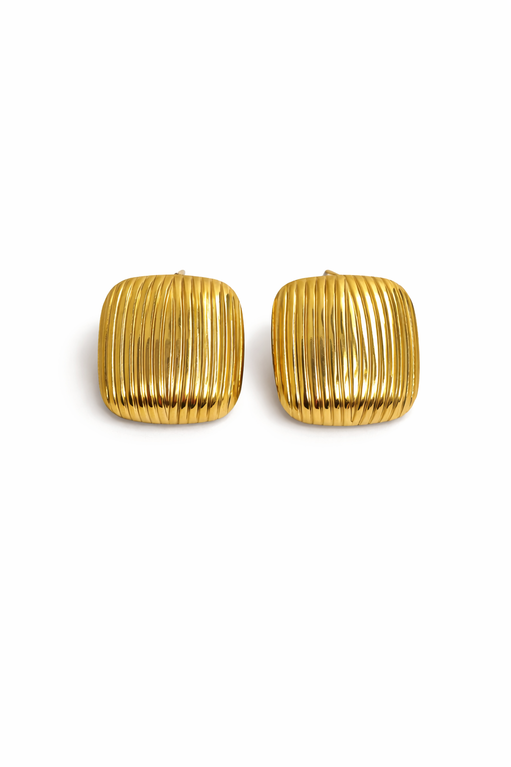 Aurelia Ribbed Gold Studs