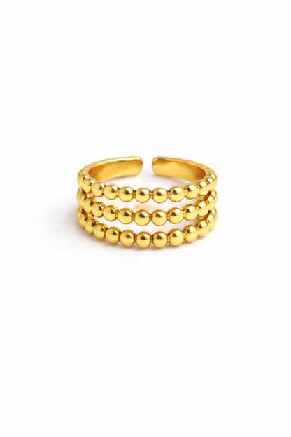 Gaia Beaded Gold Ring