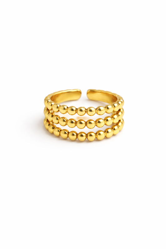 Gaia Beaded Gold Ring