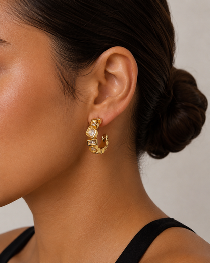 Astera Crystal Hoop Earrings