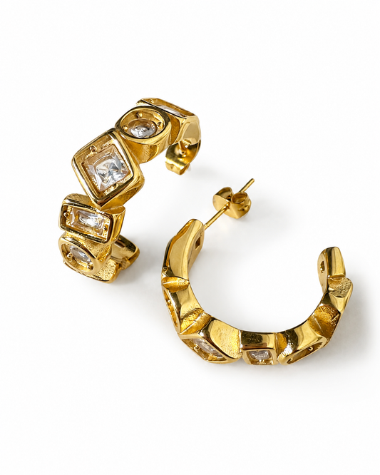 Astera Crystal Hoop Earrings