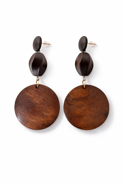 Noir Wood Drop Earrings