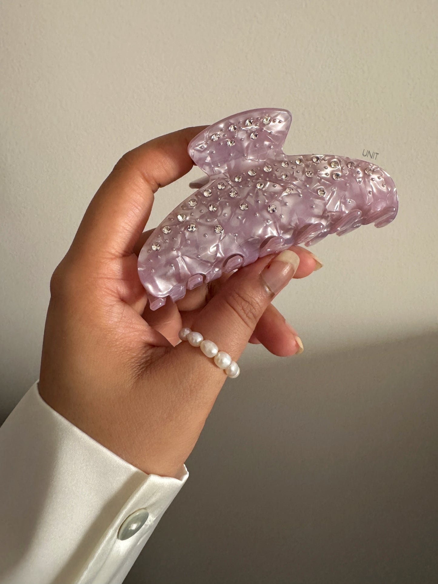 Lavender Crystal Hair Clip
