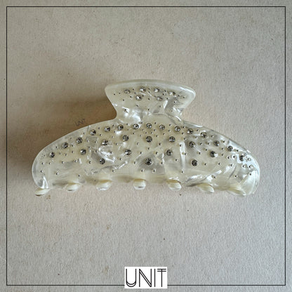 Crystal Pearl White Hair Clip