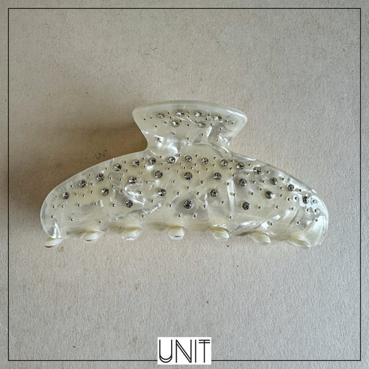 Crystal Pearl White Hair Clip
