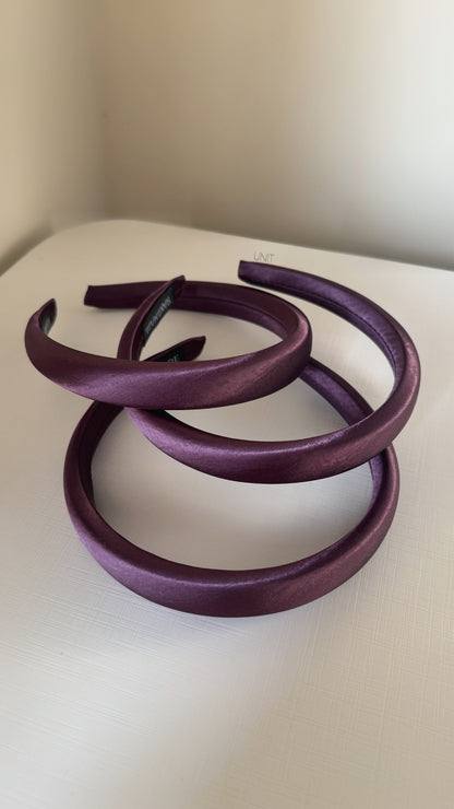 Velour Satin Headband – Wine
