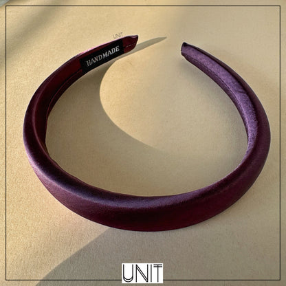 Velour Satin Headband – Wine
