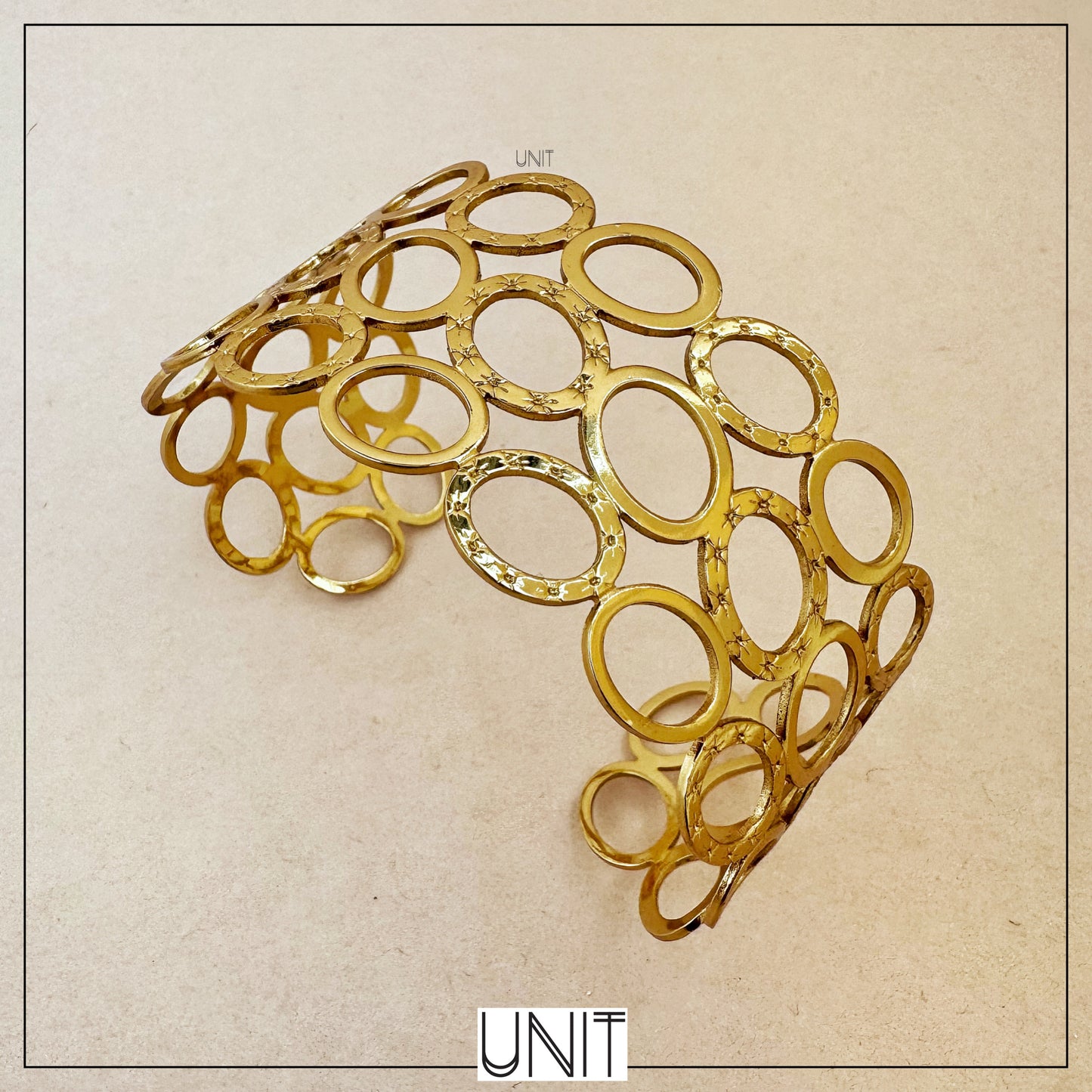 Chrysa Halo Gold Open Cuff