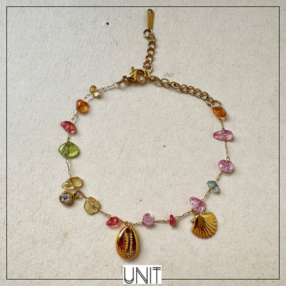 Rainbow Seashell Charm Bracelet