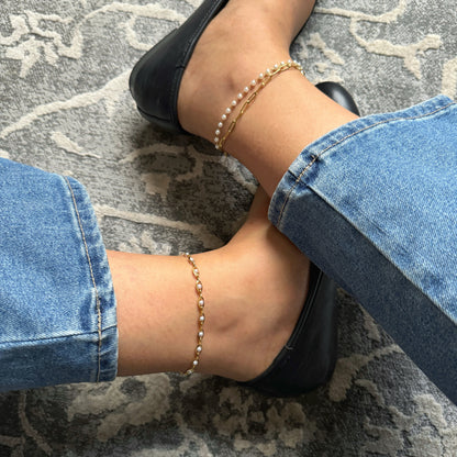 Lueur Pearl Link Anklet