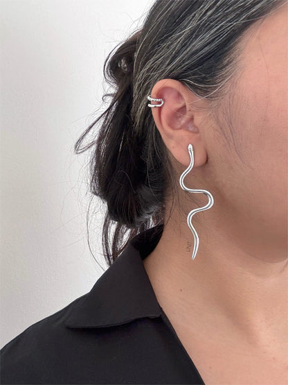 Nova Double Band Silver Ear Cuff