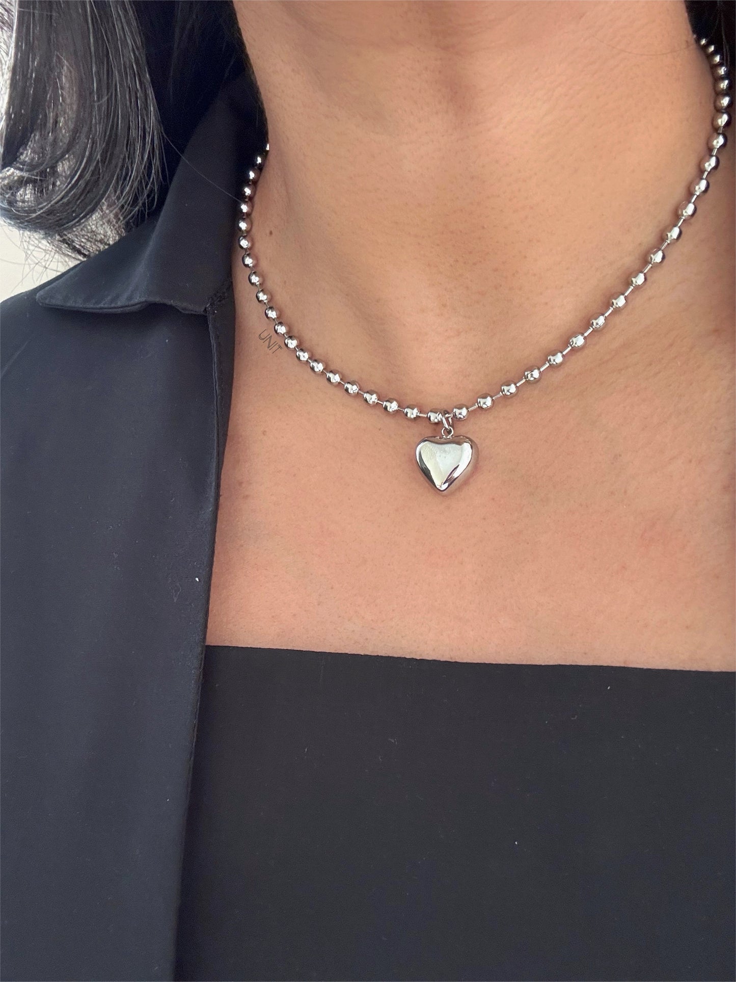 Luna Heart Silver Necklace