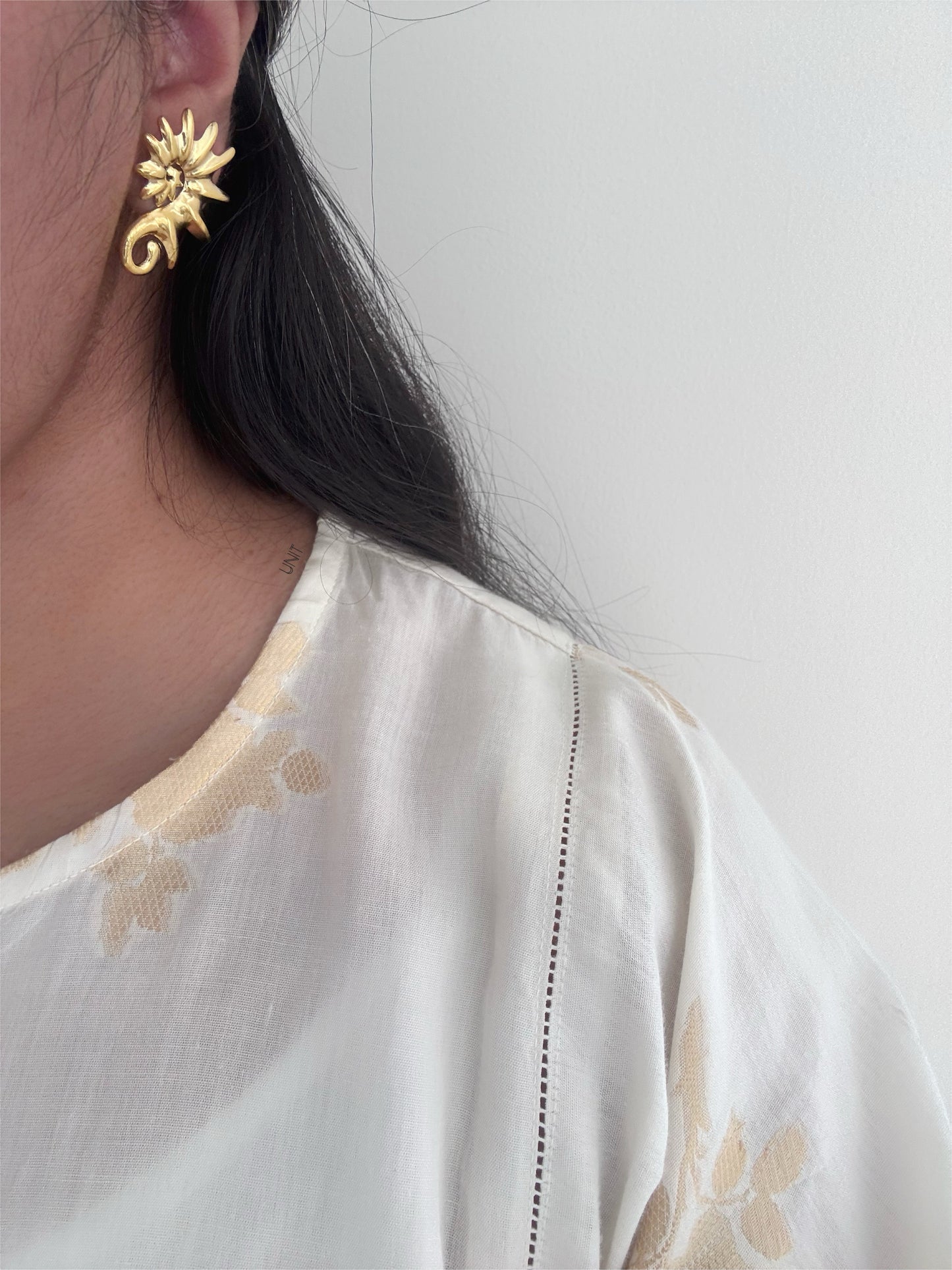 Helios Sculpted Sun Earrings