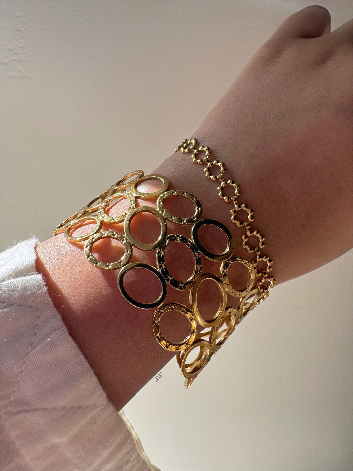 Chrysa Halo Gold Open Cuff