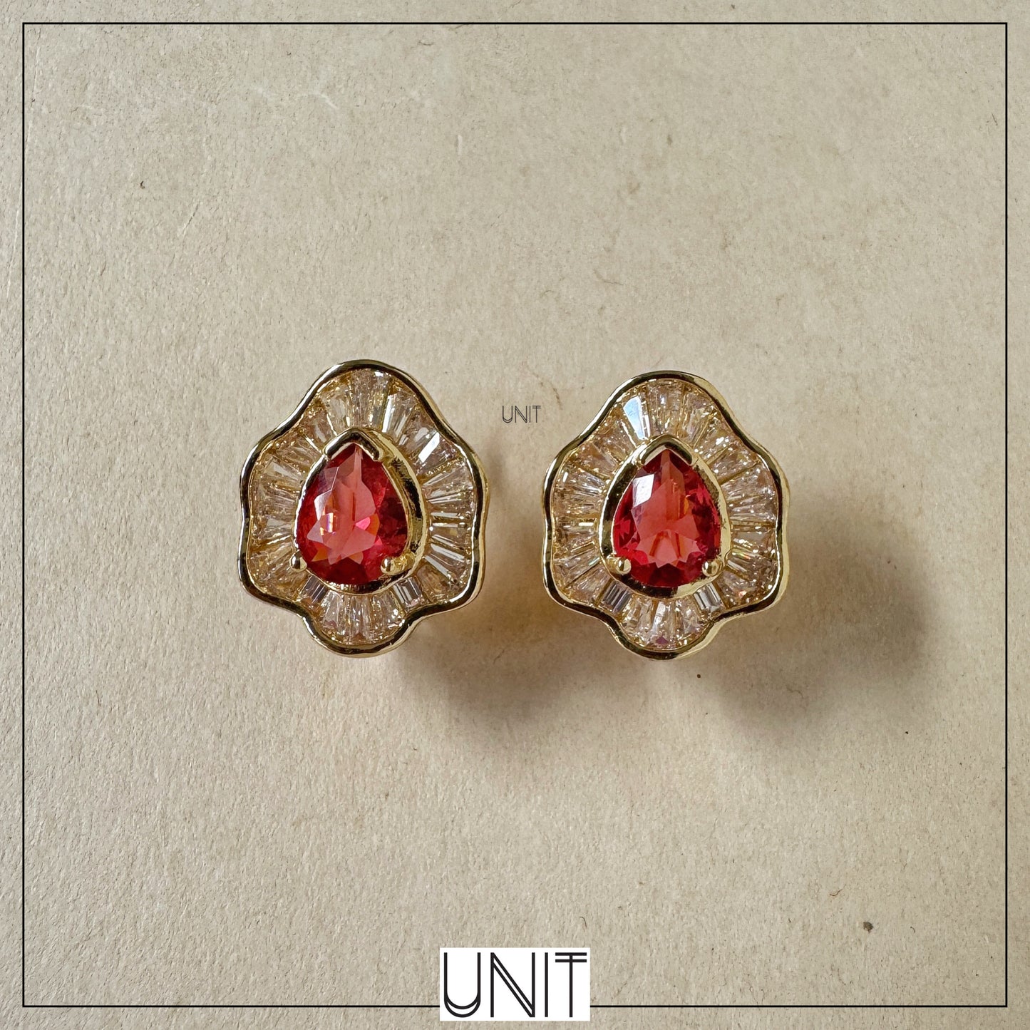 Scarlet Bloom Crystal Studs