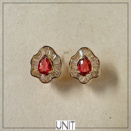 Scarlet Bloom Crystal Studs
