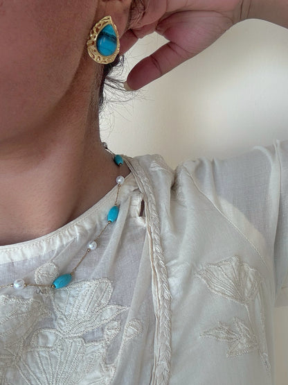 Azure Relic Stud Earrings