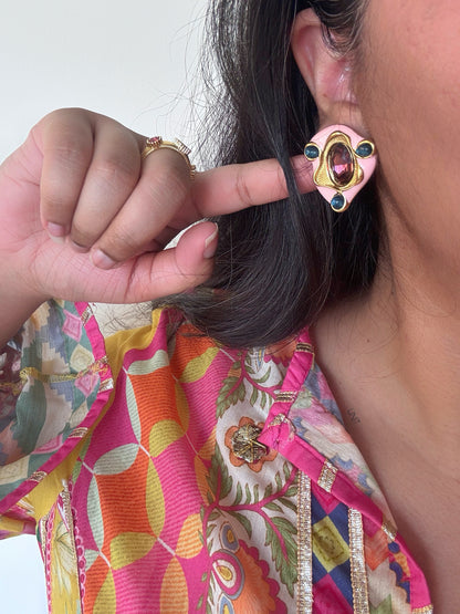 Rosé Orbit Stud Earrings