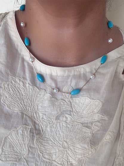 Azure Pearl Necklace