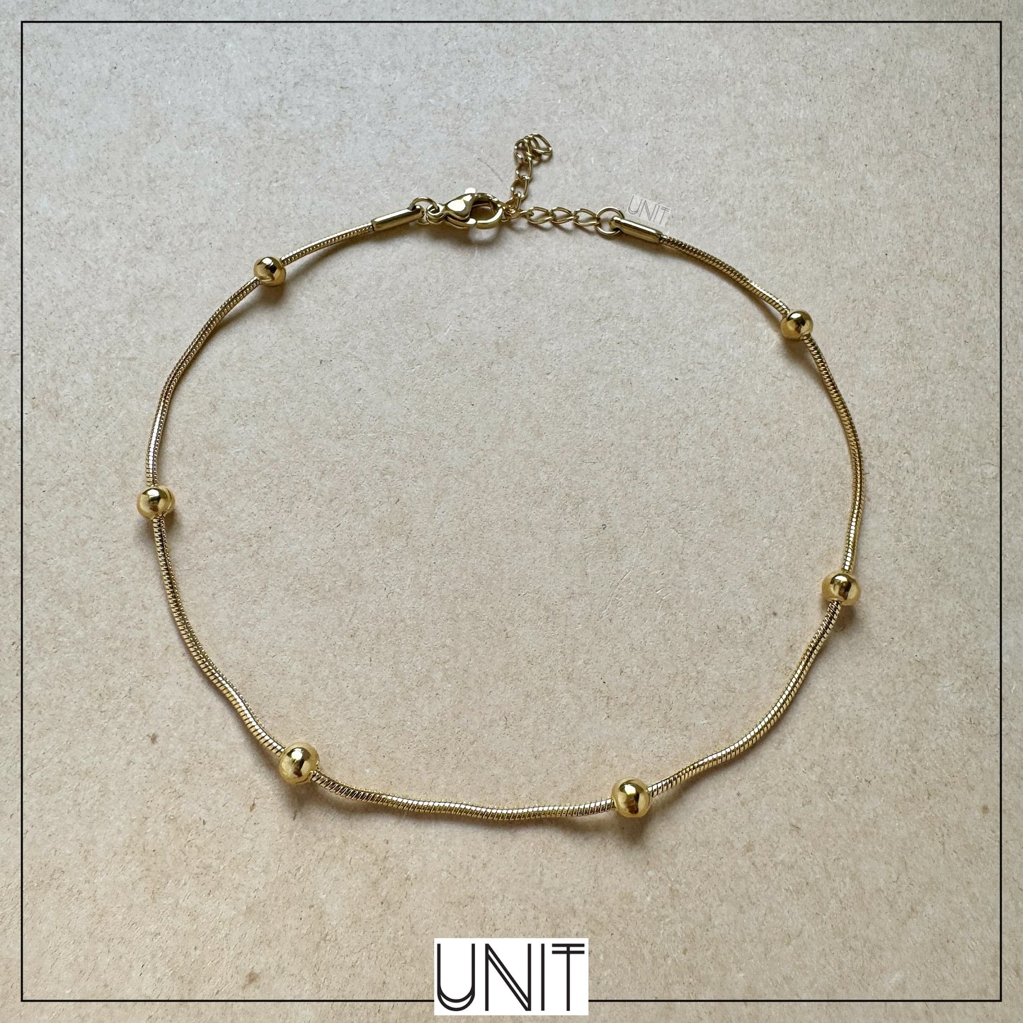 Lina Gold Bead Anklet