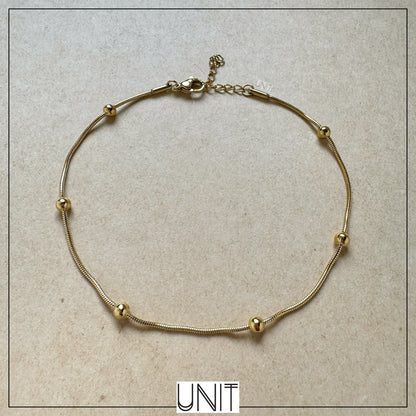 Lina Gold Bead Anklet