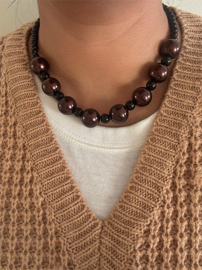 Obsidian Bead Necklace