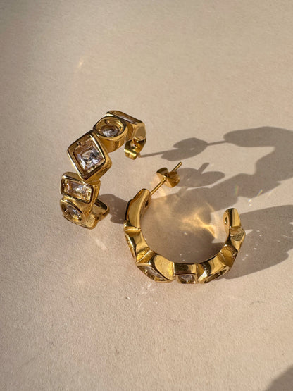 Astera Crystal Hoop Earrings