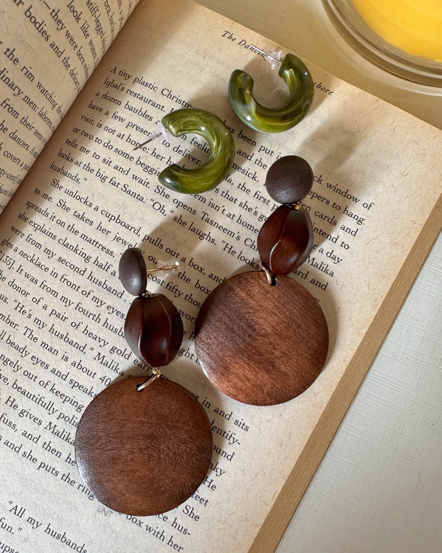 Noir Wood Drop Earrings